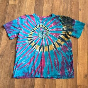 Blue & Pink Tie-Dye Ivory Ella T-Shirt - Large